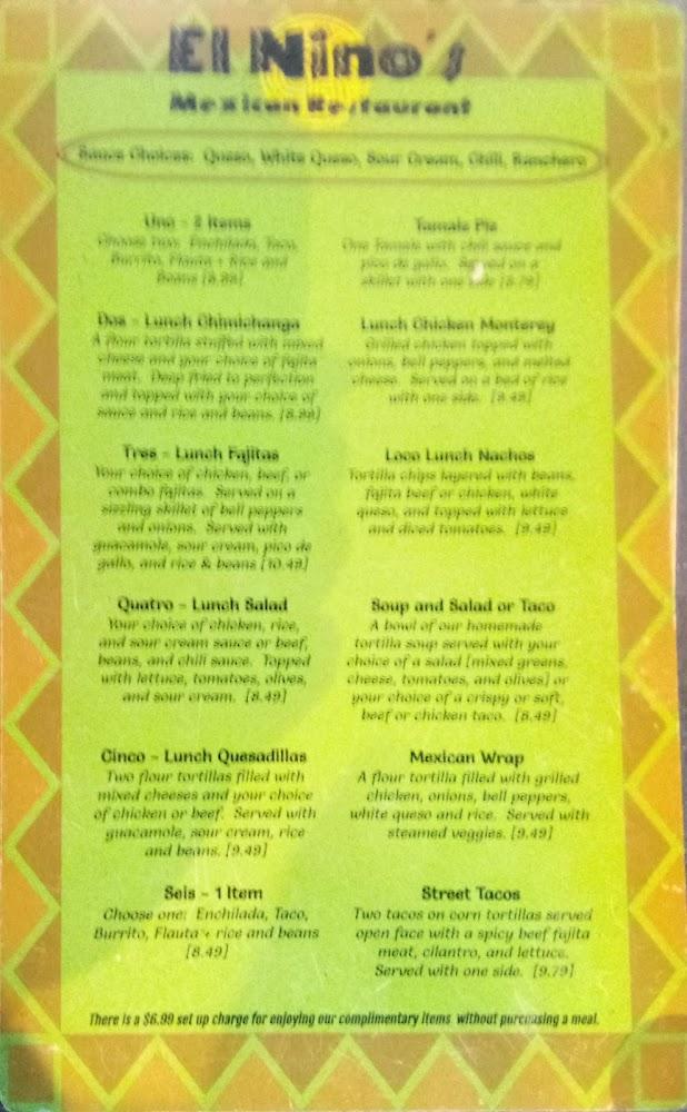 El Nino Mexican Restaurant Menu image 4